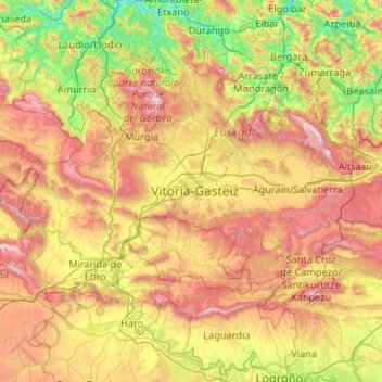 Mappa topografica Álava, altitudine, rilievo