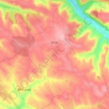 Mappa topografica Virac, altitudine, rilievo