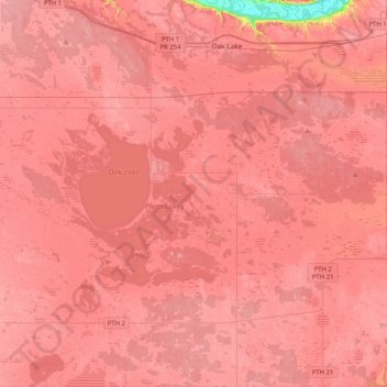 Mappa topografica Rural Municipality of Sifton, altitudine, rilievo