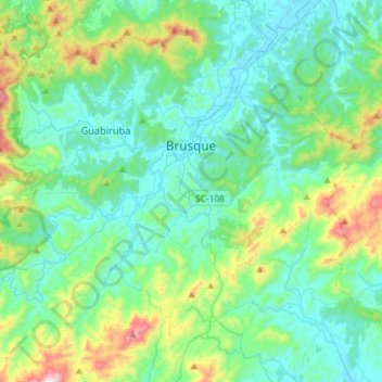 Mappa topografica Brusque, altitudine, rilievo