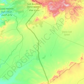 Mappa topografica El Bouihi, altitudine, rilievo