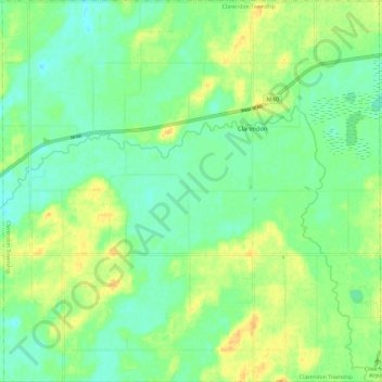 Mappa topografica Clarendon Township, altitudine, rilievo