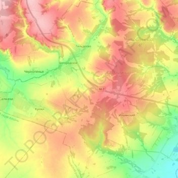 Mappa topografica Богородское сельское поселение, altitudine, rilievo
