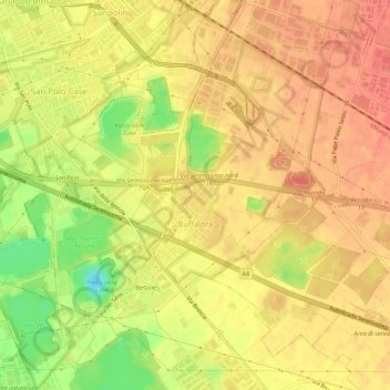 Mappa topografica Buffalora - Bettole, altitudine, rilievo