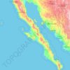 Mappa topografica Península de Baja California, altitudine, rilievo