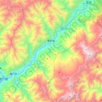 Mappa topografica 南新镇, altitudine, rilievo