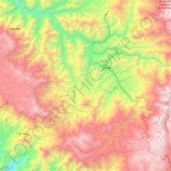 Mappa topografica Pacaipampa, altitudine, rilievo