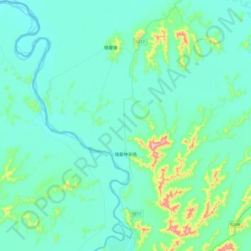 Mappa topografica 辖曼种羊场, altitudine, rilievo