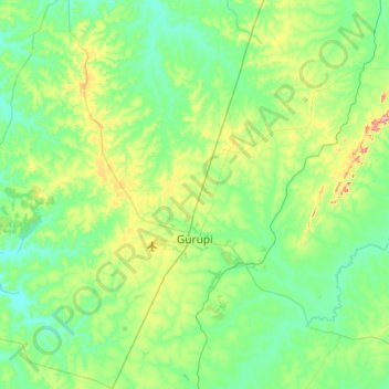Mappa topografica Gurupi, altitudine, rilievo
