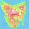 Mappa topografica Tasmania, altitudine, rilievo