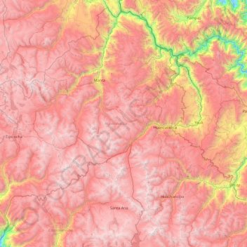 Mappa topografica Provincia de Huancavelica, altitudine, rilievo
