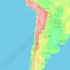 Mappa topografica Región de Valparaíso, altitudine, rilievo