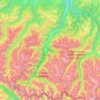 Mappa topografica Верхне-Тебердинское сельское поселение, altitudine, rilievo