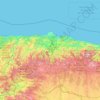 Mappa topografica Asturië, altitudine, rilievo