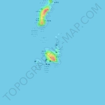 Mappa topografica 南果洲, altitudine, rilievo