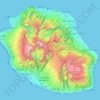 Mappa topografica Réunion, altitudine, rilievo