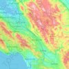 Mappa topografica Santa Clara County, altitudine, rilievo
