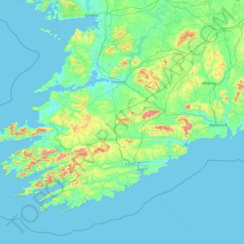 Mappa topografica Munster, altitudine, rilievo