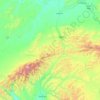 Mappa topografica Denali, altitudine, rilievo