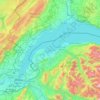 Mappa topografica Meer van Genève, altitudine, rilievo