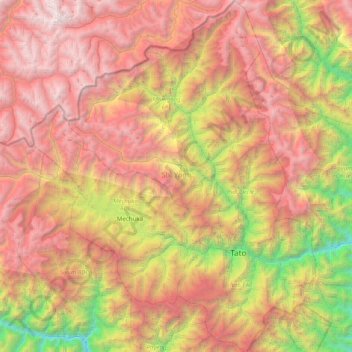 Mappa topografica Shi Yomi, altitudine, rilievo