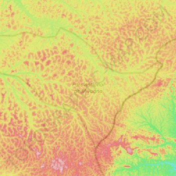 Mappa topografica Parc national de Mwagna, altitudine, rilievo
