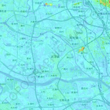 Mappa topografica 北滘镇, altitudine, rilievo
