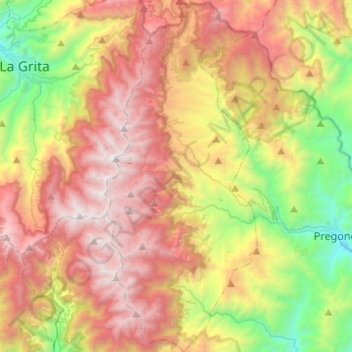 Mappa topografica Parroquia Juan Pablo Peñaloza, altitudine, rilievo