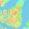 Mappa topografica Península de Brunswick, altitudine, rilievo