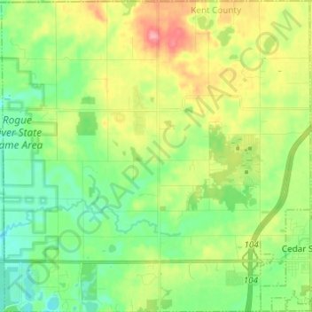 Mappa topografica Solon Township, altitudine, rilievo