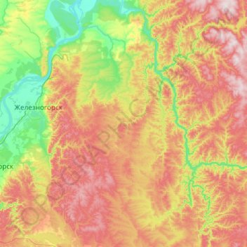 Mappa topografica Есаульский сельсовет, altitudine, rilievo