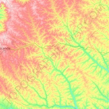 Mappa topografica Ribas do Rio Pardo, altitudine, rilievo