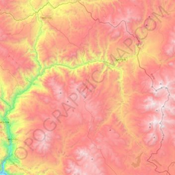 Mappa topografica Ichuña, altitudine, rilievo
