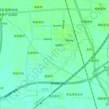 Mappa topografica 虹江河, altitudine, rilievo