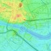 Mappa topografica Tower of London, altitudine, rilievo