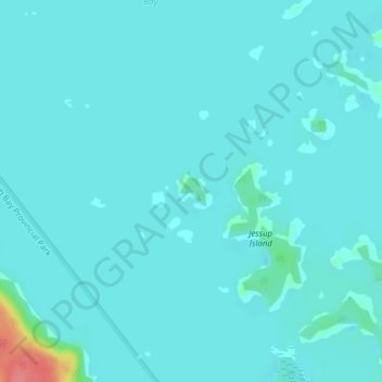 Mappa topografica Richardson Island, altitudine, rilievo