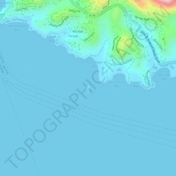 Mappa topografica Green Cay, altitudine, rilievo