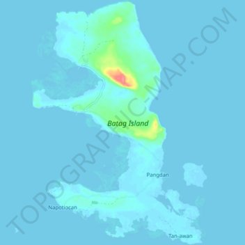 Mappa topografica Batag Island, altitudine, rilievo
