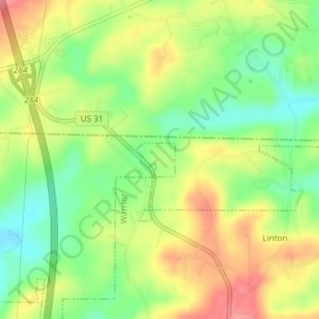 Mappa topografica Warrior, altitudine, rilievo