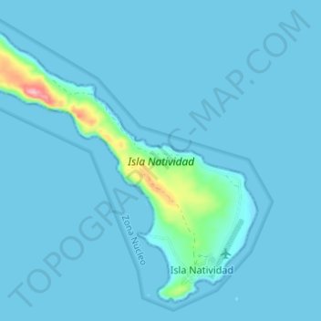 Mappa topografica Isla Natividad, altitudine, rilievo