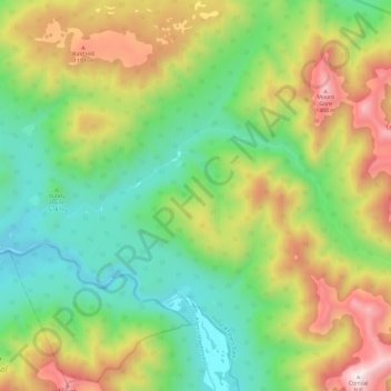 Mappa topografica Alexander River, altitudine, rilievo