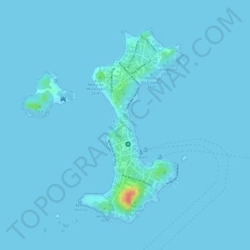 Mappa topografica Ilha de Paquetá, altitudine, rilievo