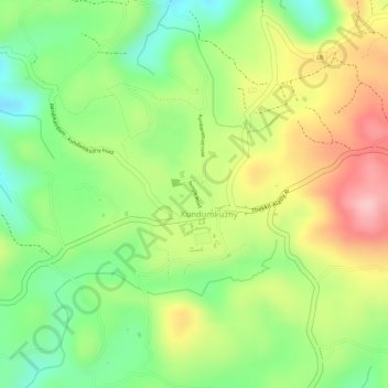 Mappa topografica Pond at Kundamkuzhy near town, altitudine, rilievo