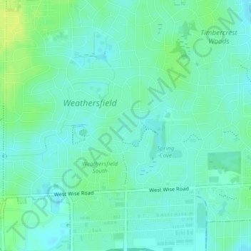 Mappa topografica Duxbury Park, altitudine, rilievo