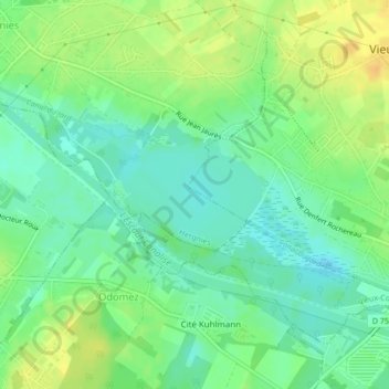 Mappa topografica Étang d'Amaury, altitudine, rilievo