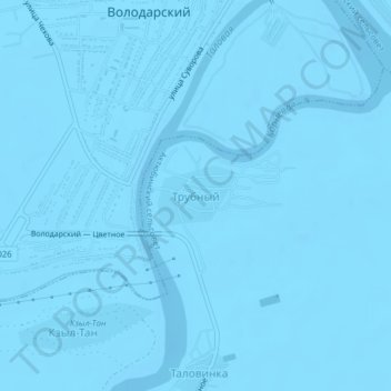 Mappa topografica Трубный, altitudine, rilievo