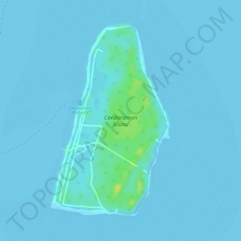 Mappa topografica Candaraman Island, altitudine, rilievo