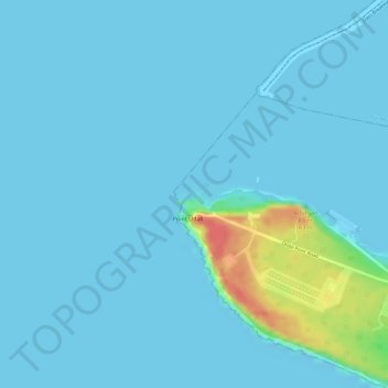 Mappa topografica Orote Island, altitudine, rilievo