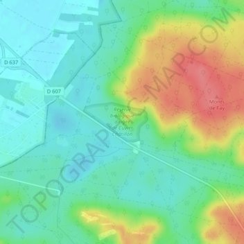 Mappa topografica Réserve biologique dirigée de Cuvier Châtillon, altitudine, rilievo