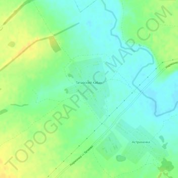 Mappa topografica Татарский Кабан, altitudine, rilievo